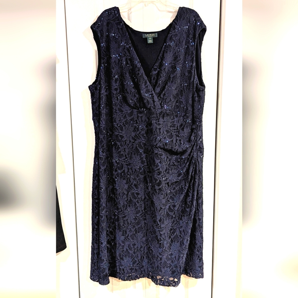 Ralph Lauren Blue Sequin Dress 22W